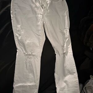 Judy Blue Boyfriend Fit Distressed White Jeans Size 14W